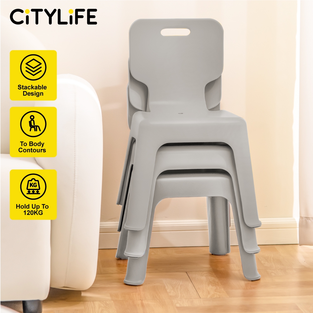 Citylife Children's Chair Sturdy Stackable Stool Study Chair With ...