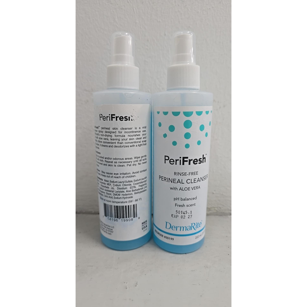 Made in USA - DermaRite PeriFresh No Rinse Perineal Cleanser Spray Peri ...
