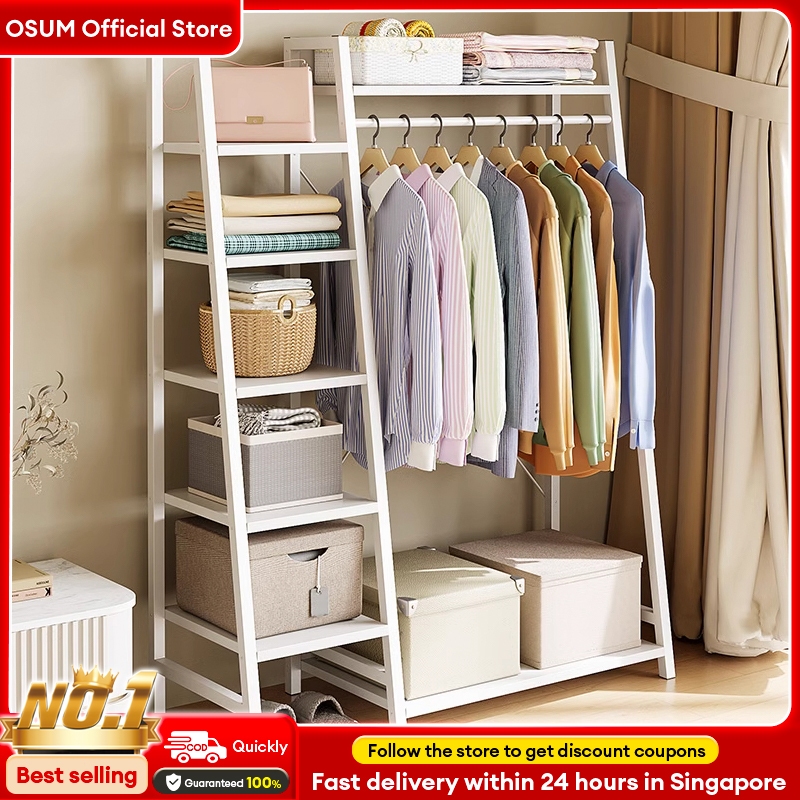 Solid Open wood floor-standing clothes rack Coat Rack Clothes Rack ...