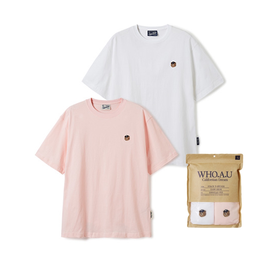 【韓国WHO.A.U フーアーユー】(2PACK)Steve Solid T-shirt[B] Steve 2PACK Solid T-shirts[B] - 후아유닷컴