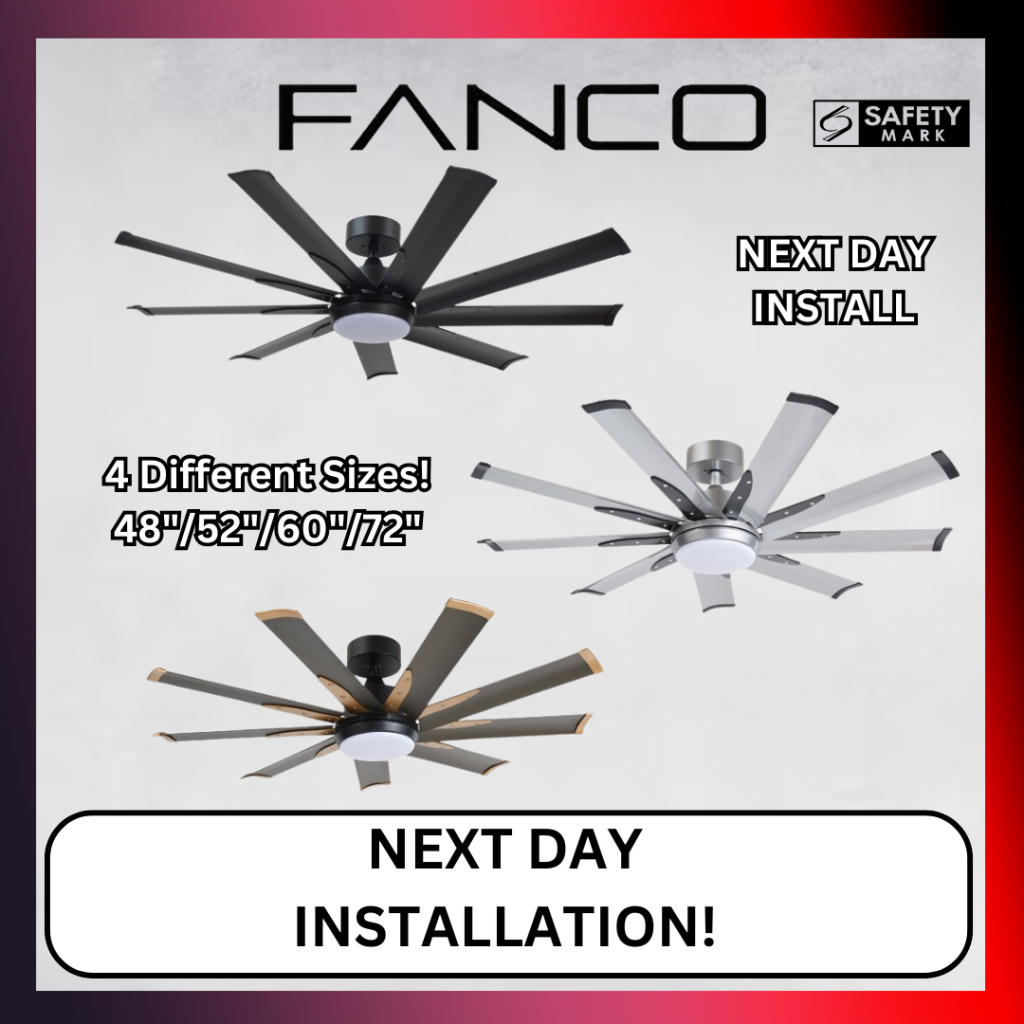 (NEXT DAY INSTALL) FANCO E-Lite DC Motor Ceiling Fan with 3 Tone LED ...