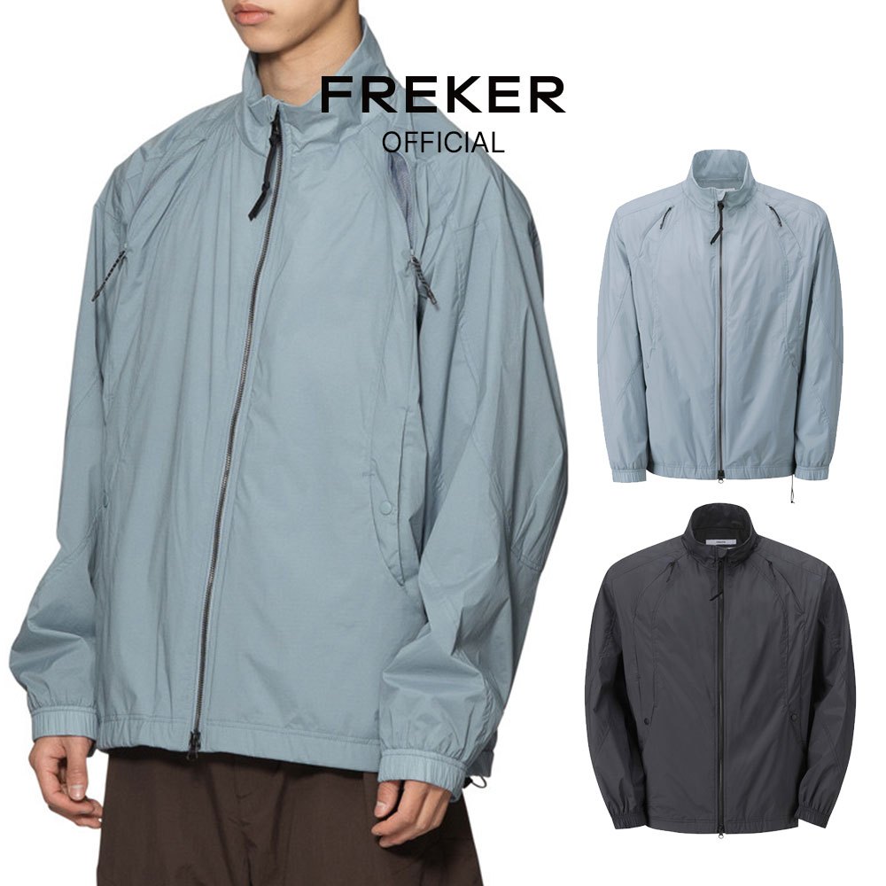 [FREKER] Unisex Outdoor Casual RIP-STOP Windbreaker Track Jacket (Blue ...