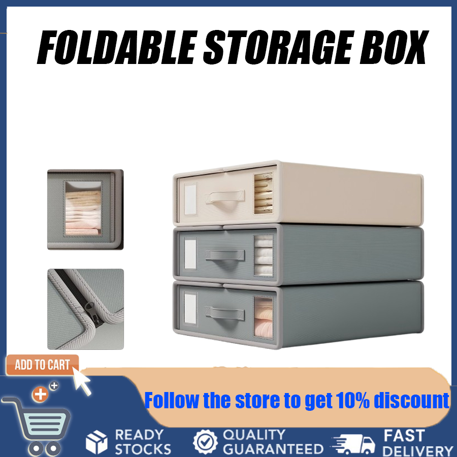 SG*collapsible storage box Foldable storage box Bed sheet storage box ...
