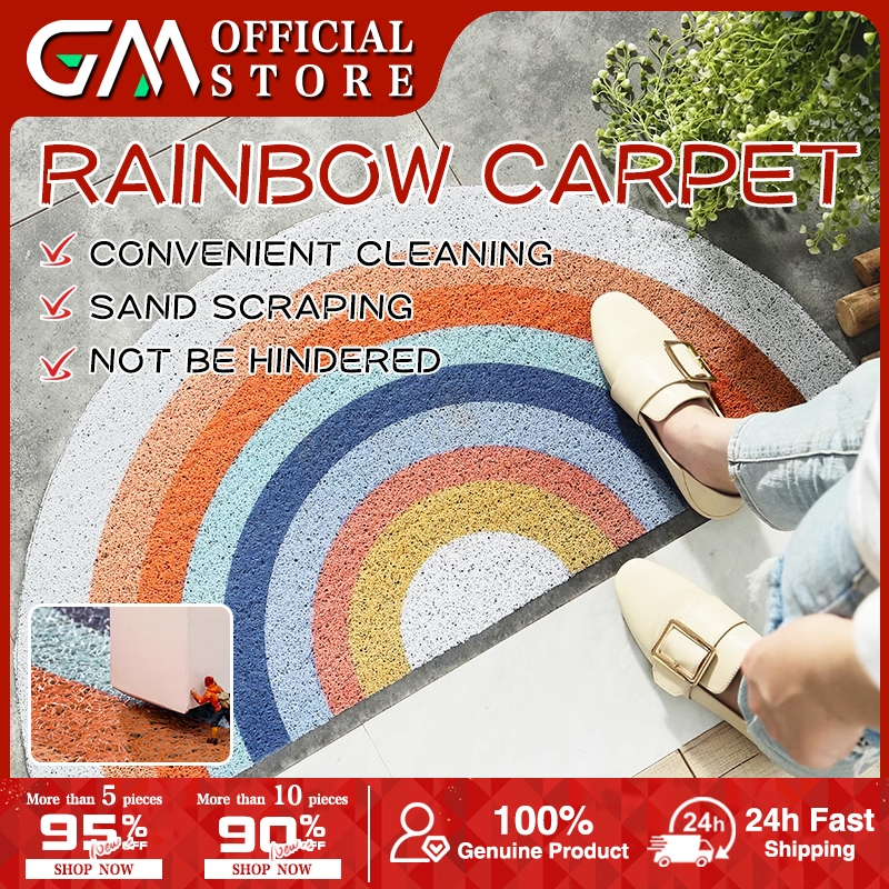 SG Local Inventory 】NEW Rainbow Semicircle Rug Soft Bedroom Floor Mat ...