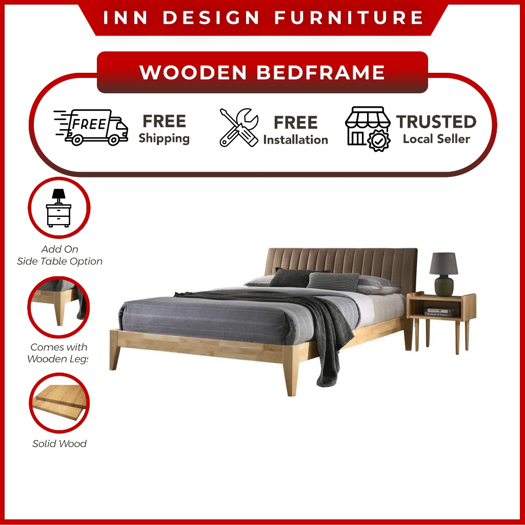 INNDESIGN BARON SOLID WOODEN QUEEN BED / KING SIZE BED FRAME/ BED FRAME ...