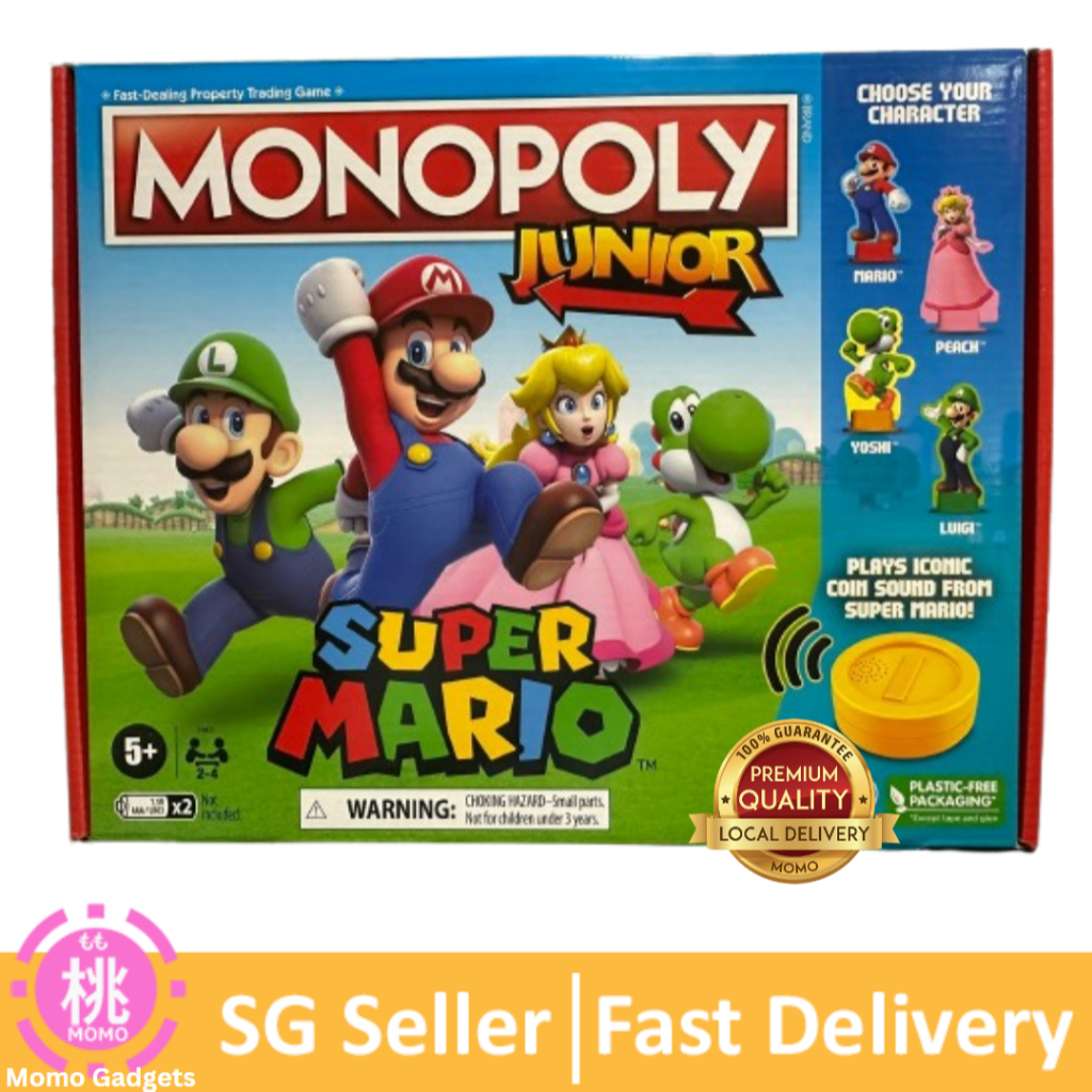 Monopoly Junior Super Mario Edition Board Game, Fun Kids' Game Ages 5 ...