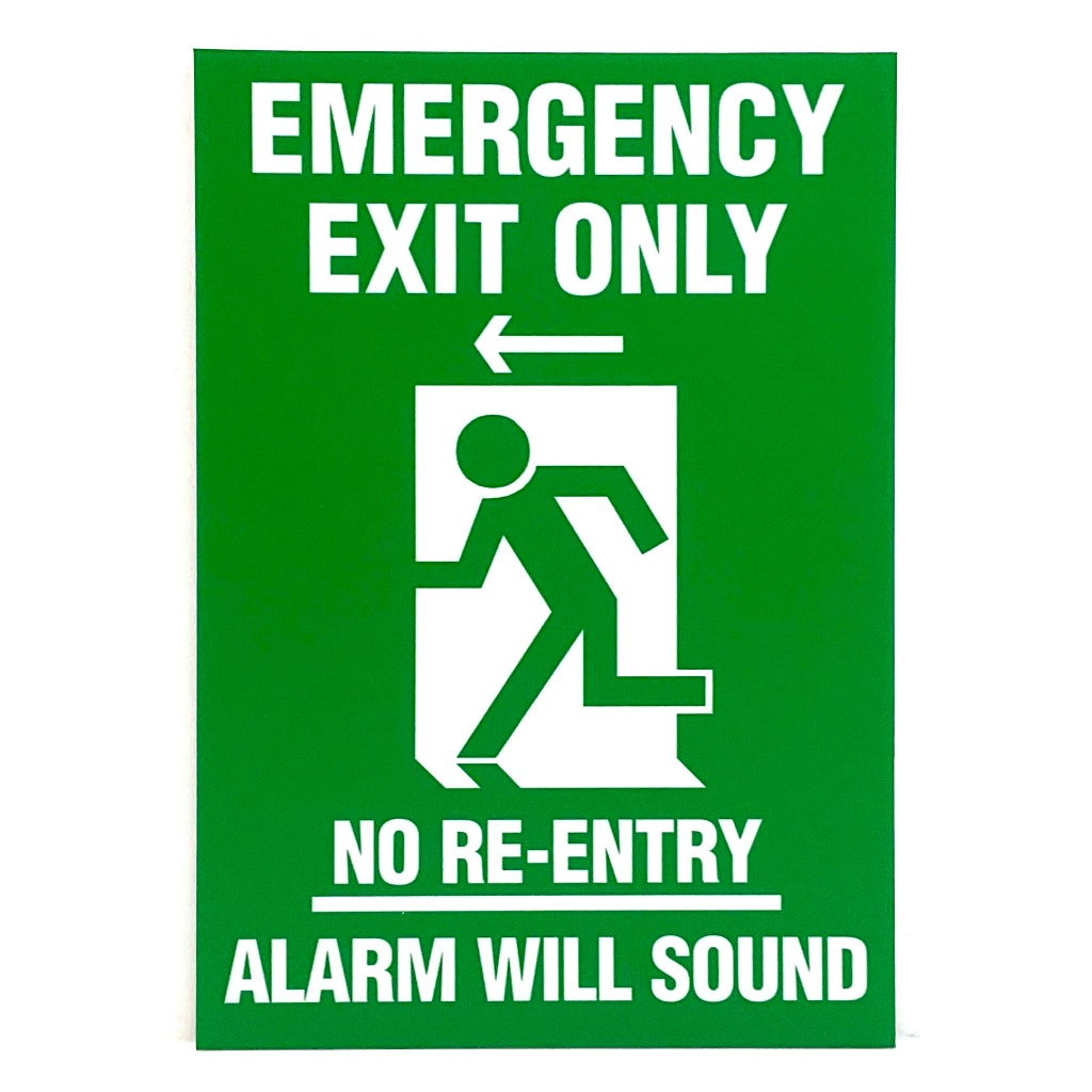 EMERGENCY EXIT ONLY SIGN/SIGNAGE | 148mm x 210mm | INSTRUCTION SIGN ...