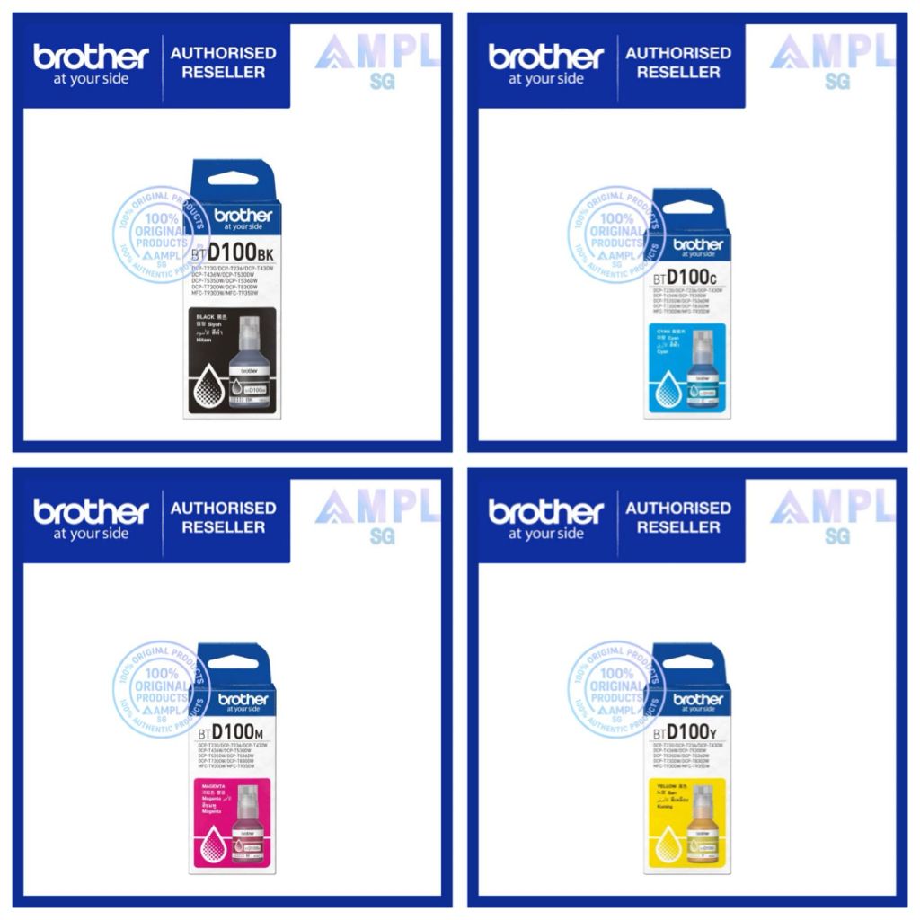 New Brother Ink Combo BTD100BK/BTD100C/BTD100M/BTD100Y | For T530DW ...