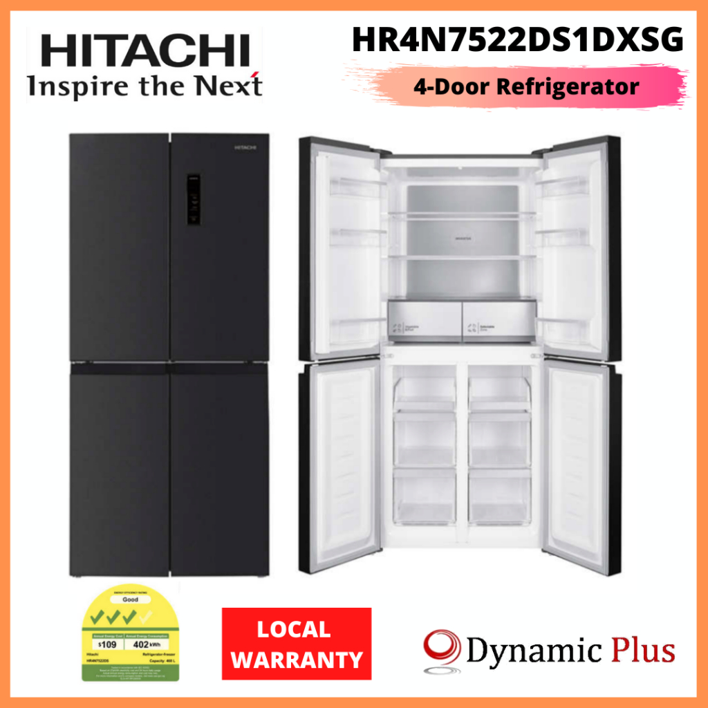 Hitachi HR4N7522DS1DXSG 4-Door FBF Inverter Refrigerator - 466L ...
