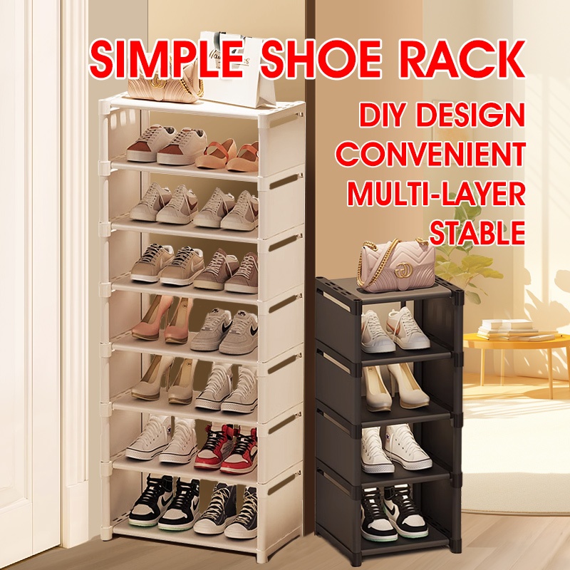 HXR DIY Stackable Fabric Shoe Rack Multi-layer Narrow Space Saving Easy ...