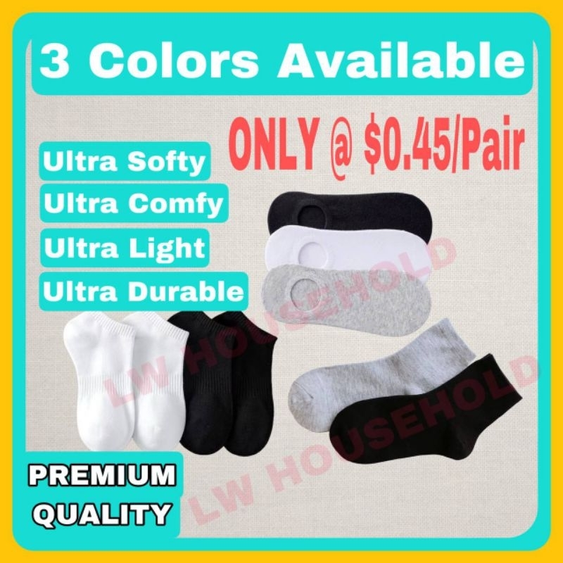 *💯 Cheapest* LOWEST PRICE Unisex Cotton Ankle Socks . | Shopee Singapore