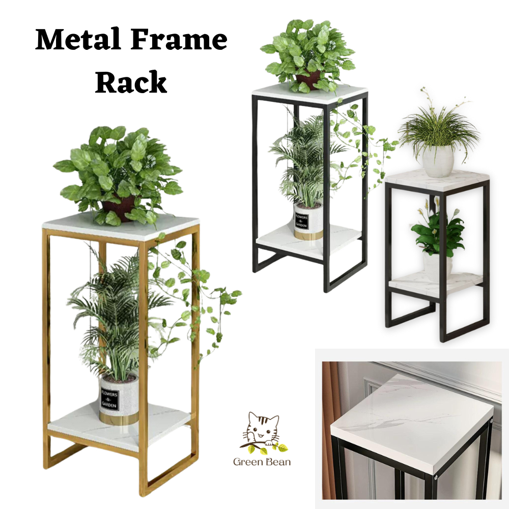 [SG STOCK] Nordic 2 Tier Square Plant Rack Flower Stand For Pots And ...