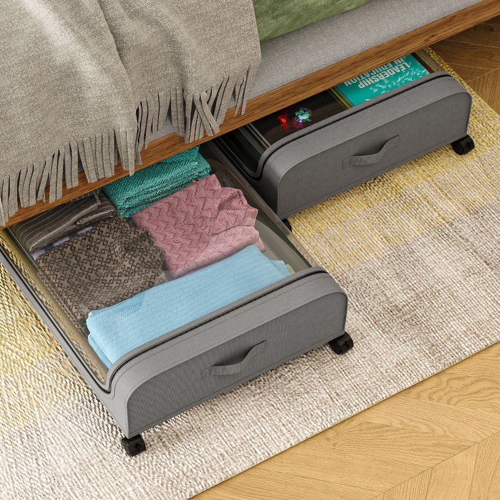 [SG Seller] Under Bed Storage Box Under Bed Storage Rack Under Sofa ...