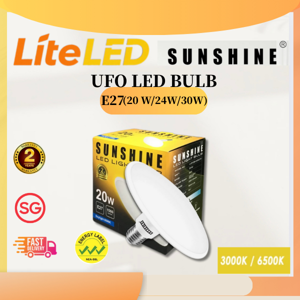 SUNSHINE UFO LED BULB E27 20W/24W 2 years warranty | Shopee Singapore