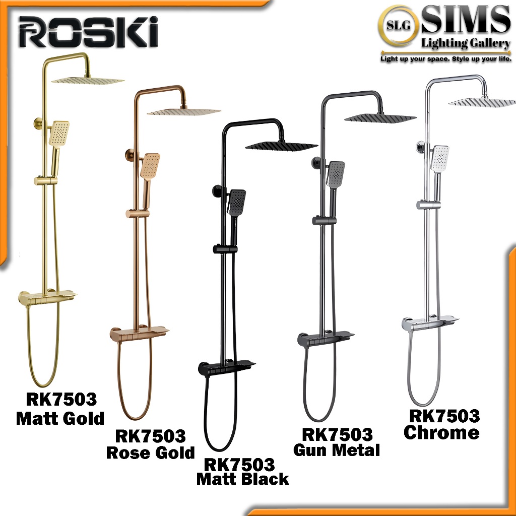 Roski shower Set Copper Faucet Bathroom Hot and Cold Shower Head Piano ...