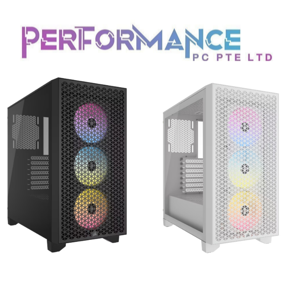 Corsair 3000D AIRFLOW RGB Mid-Tower PC Case - Black/White Includes 3x ...