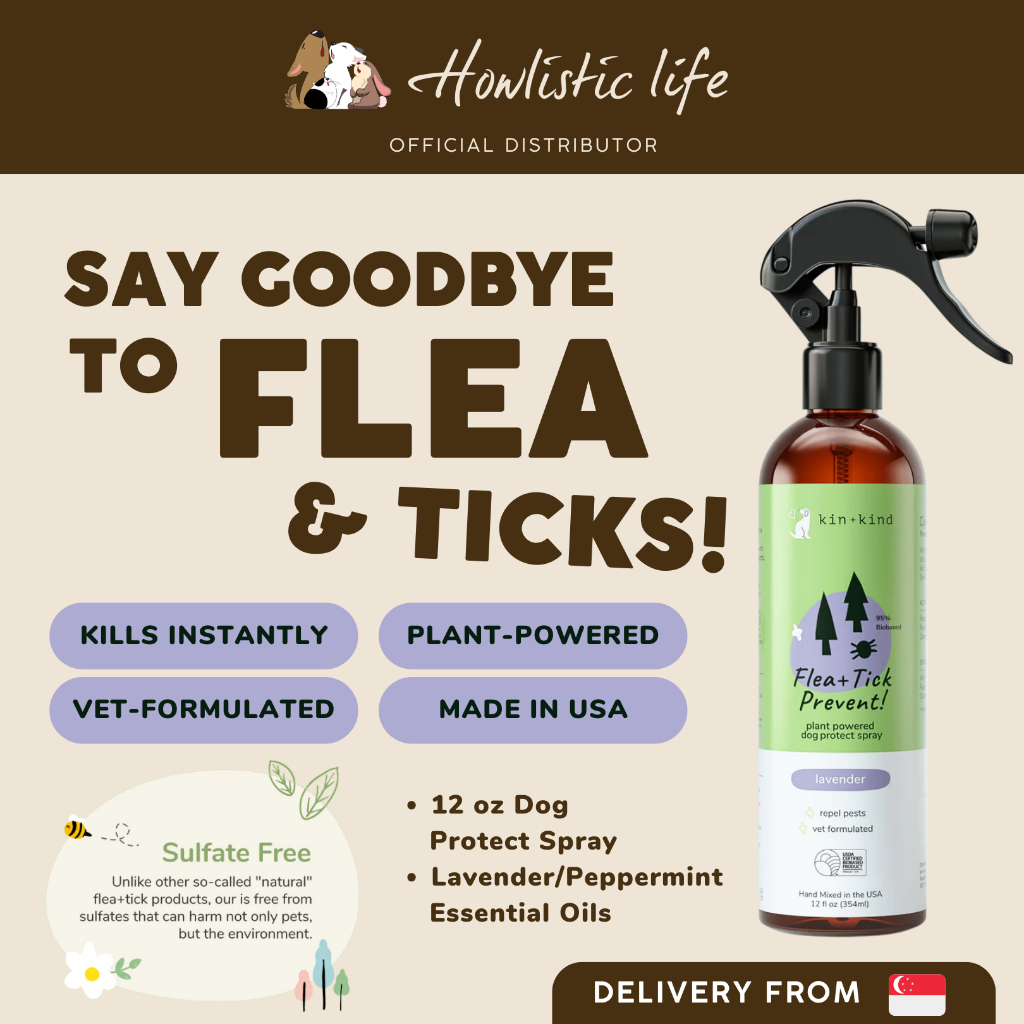 kin+kind Flea & Tick Repel Spray (Lavender) for Dogs | Shopee Singapore