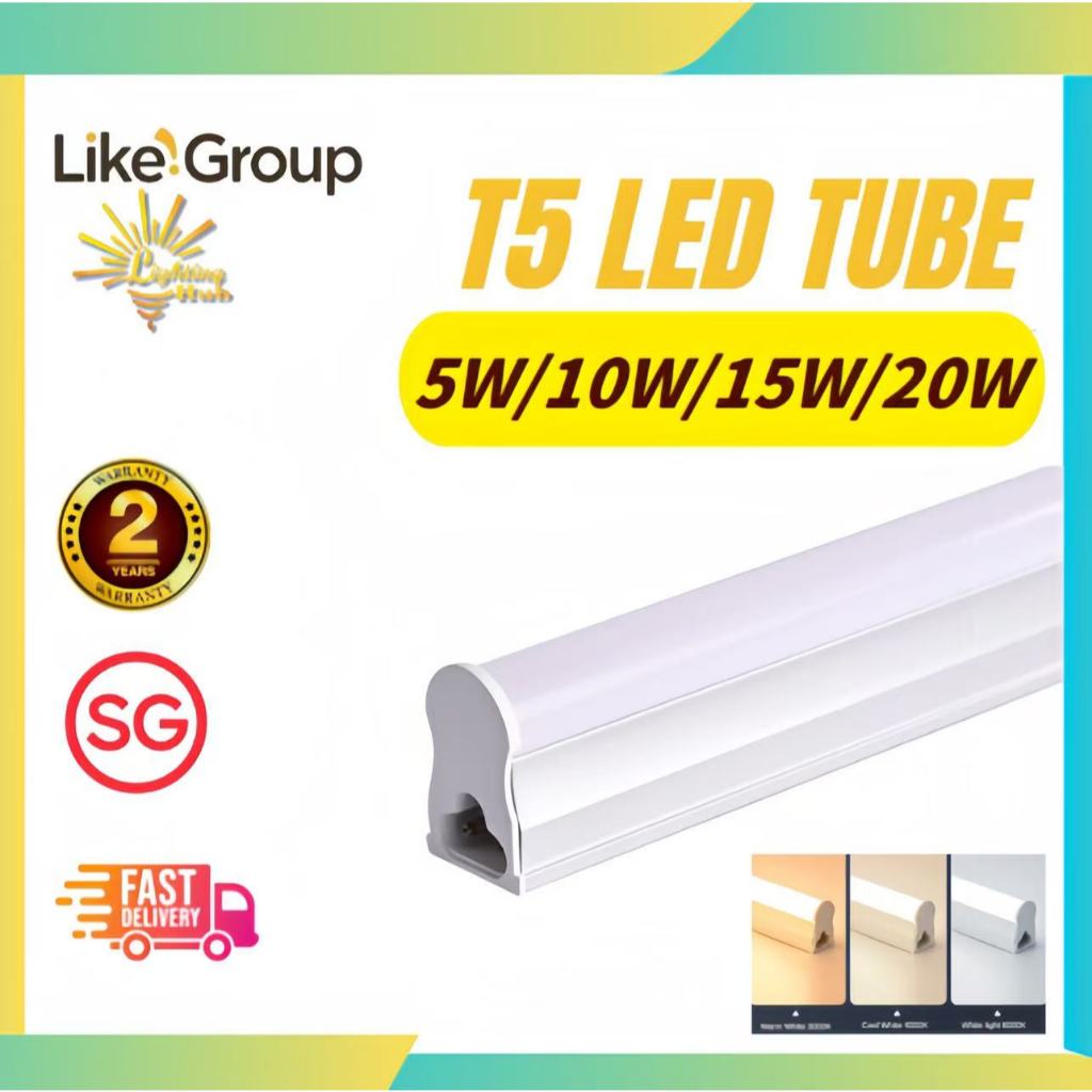 Lighting Hub T5 LED Tube Full Set 5W/10W/15W/20W (1ft 2ft 3ft 4ft) 2 ...