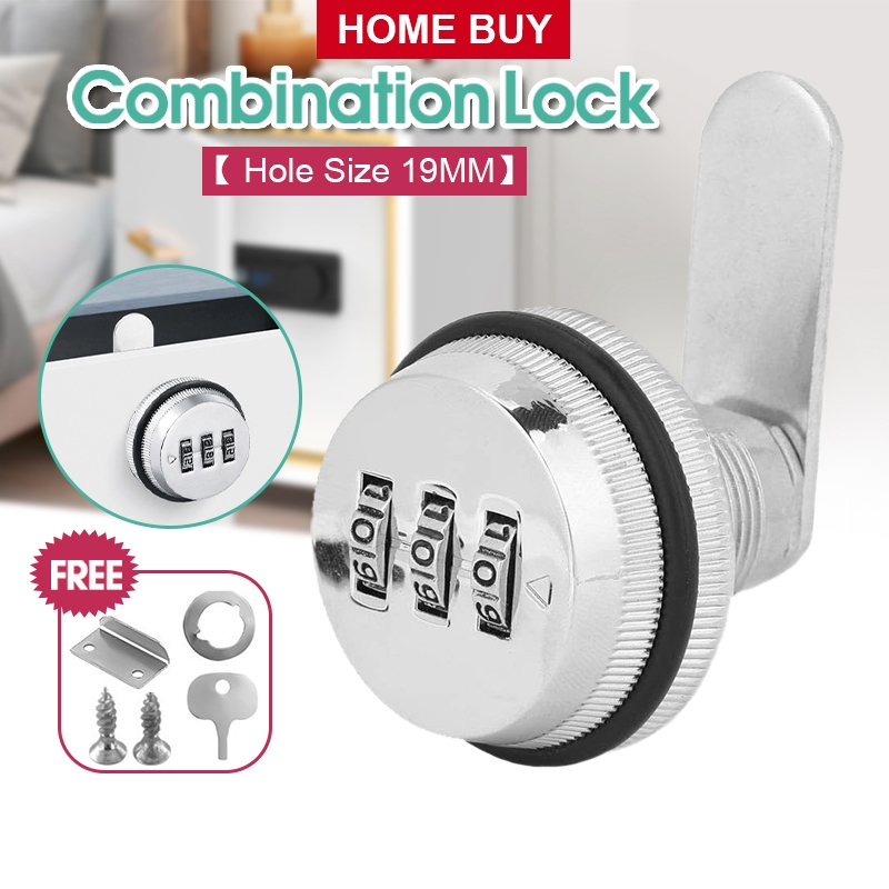 3 Digit Combination Cabinet Door Lock Keyless Number Password Pin Code ...