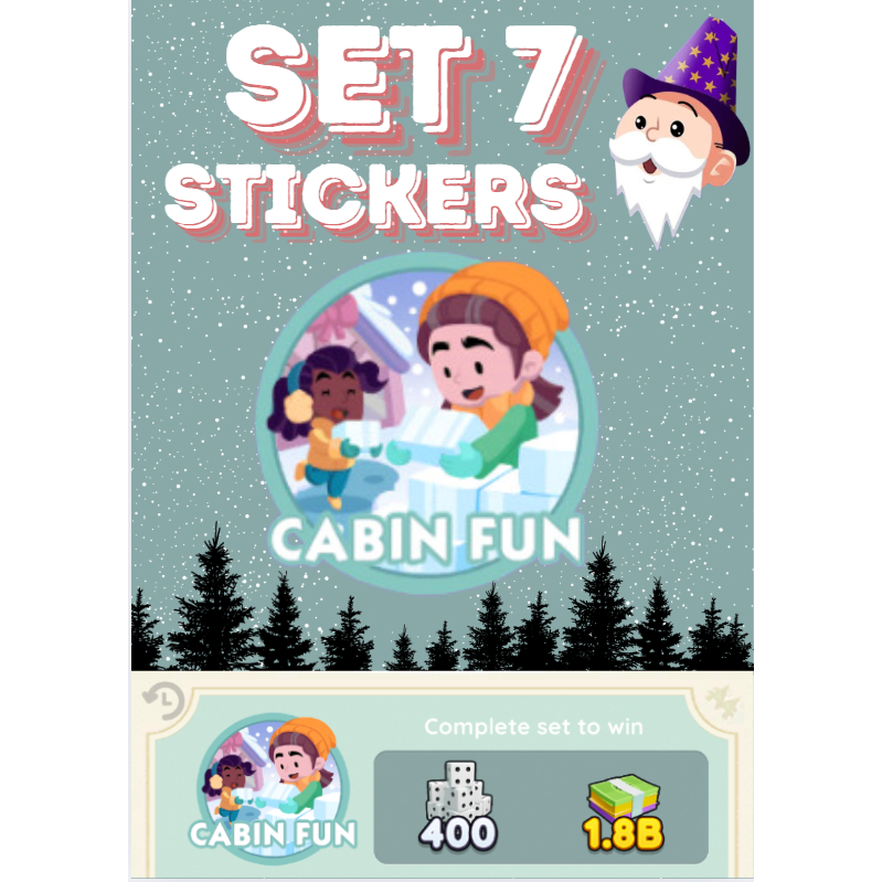 Monopoly Go Stickers Set 7 Cabin Fun | Shopee Singapore