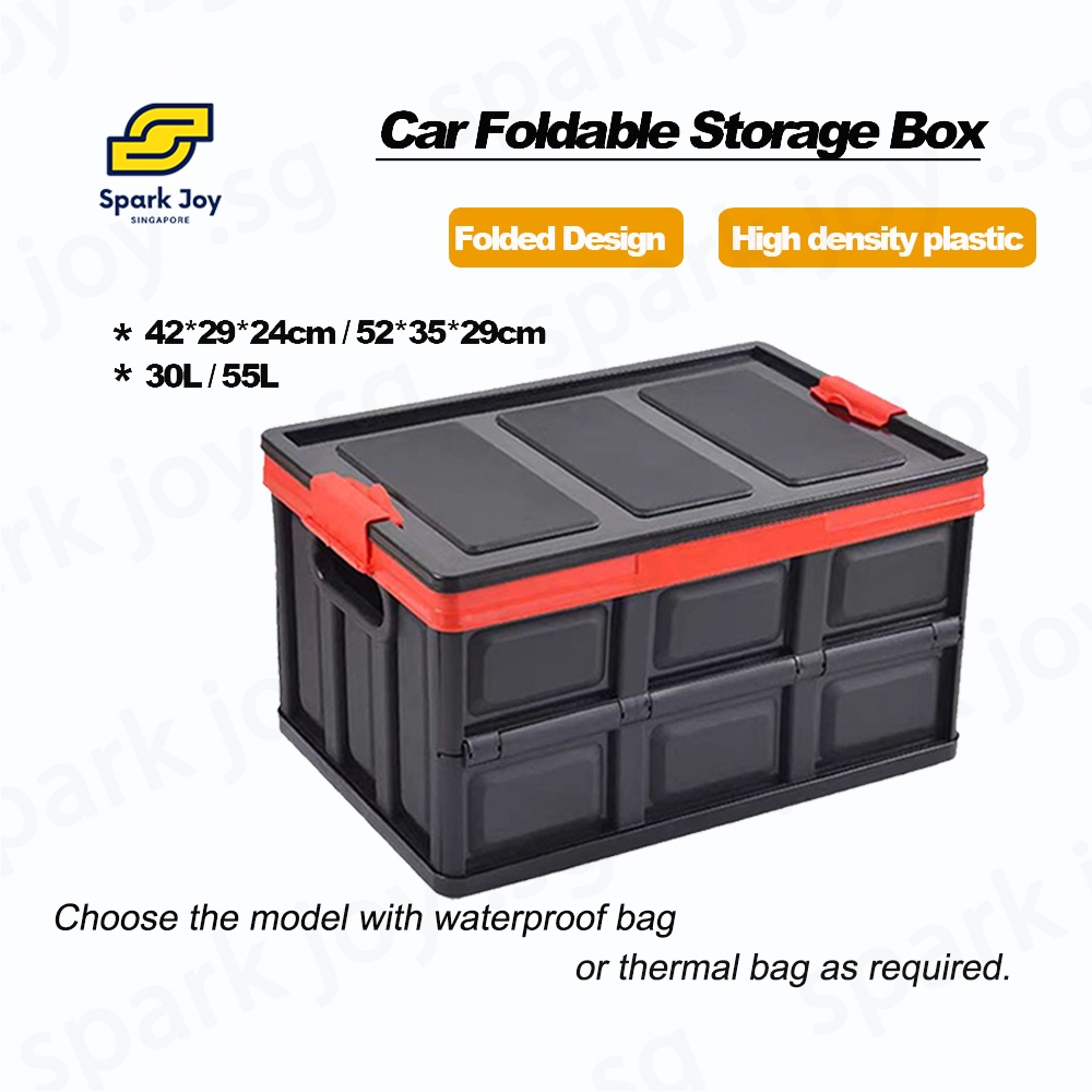 【SG】30L 55L Large Car Foldable Storage Box for Car Trunk Organizer ...