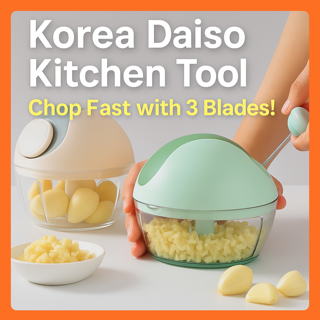[Korea Daiso] Handle Mini Vegetable Chopper – 3 Blades, Random Color ...