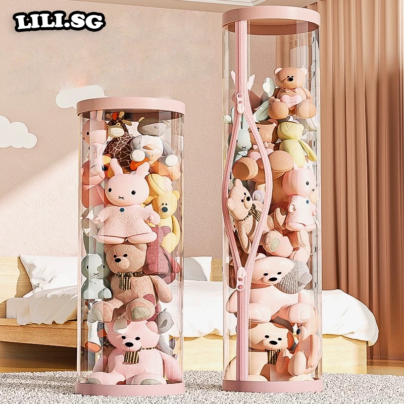 Doll Storage Box PVC Plush Toys Storage Bucket Dustproof Transparent ...
