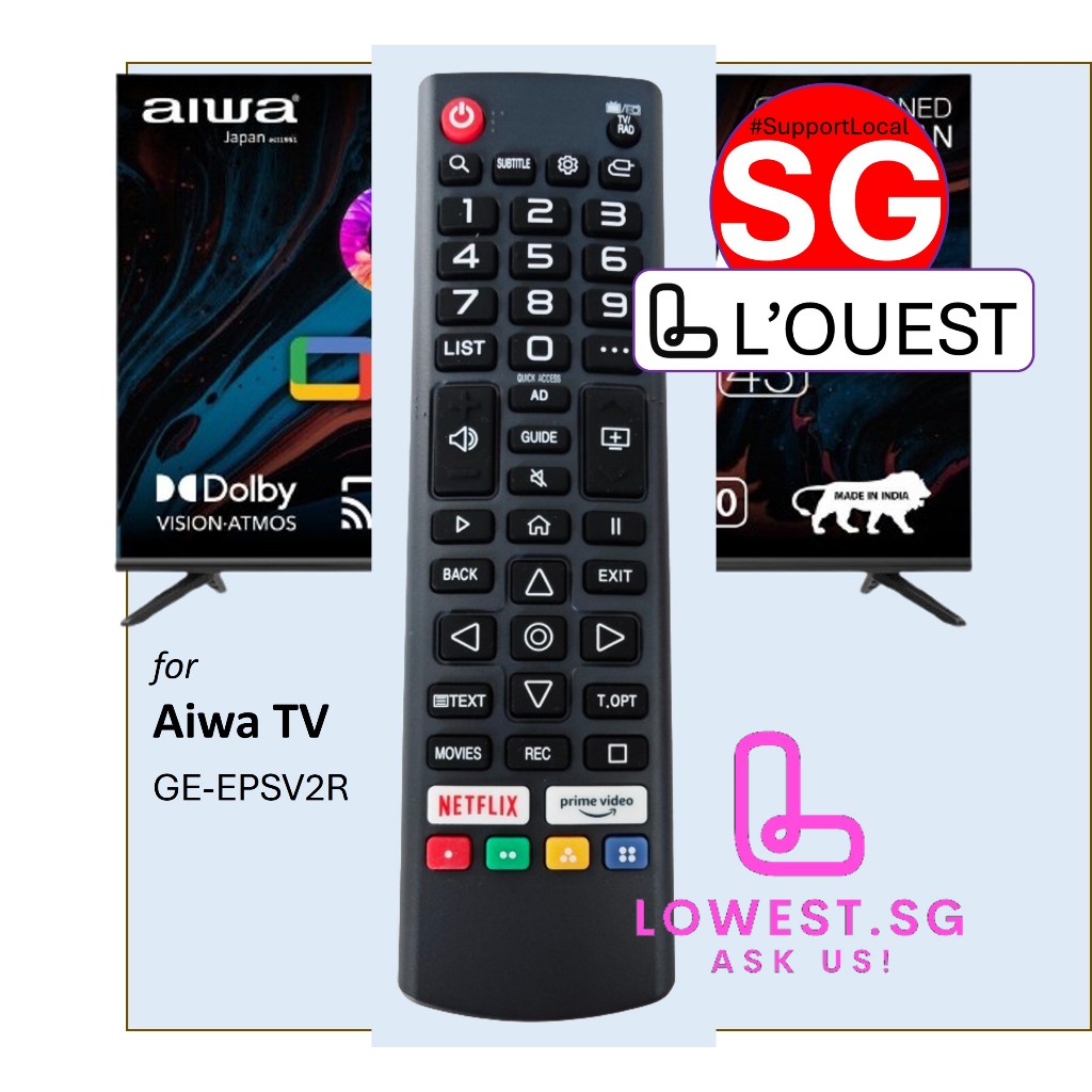 Aiwa TV Remote Control GE-EPSV2R (new) | Shopee Singapore