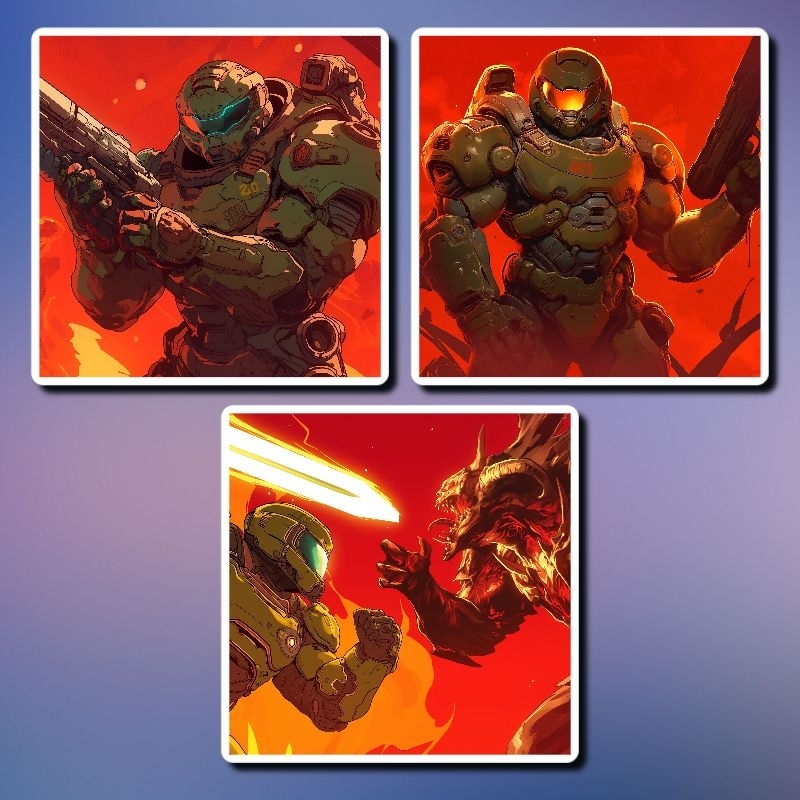 DOOM Gaming Sticker Set A227 Custom Motorcycle/Laptop Decal | Shopee ...