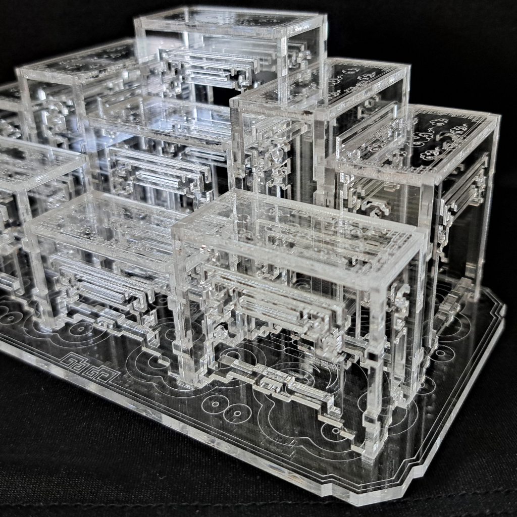 Acrylic Laser Engraved Amulet Display Stand Altar For Thai Amulets ...