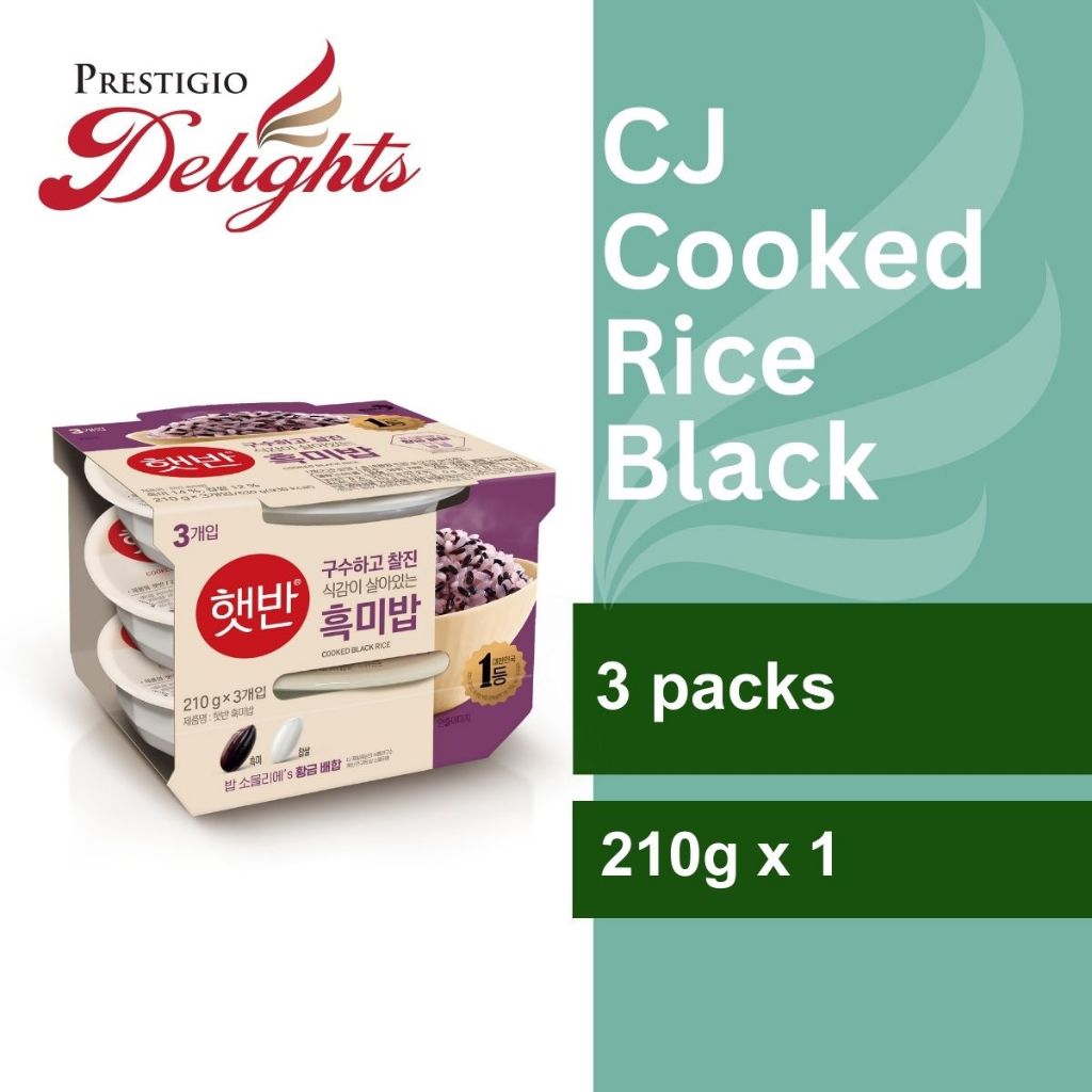 CJ Cooked Rice Black 210g - 3 Packs | Shopee Singapore