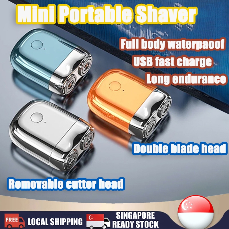 【SG stock】Waterproof Portable USB Men's Shaver Mini magnetic double ...