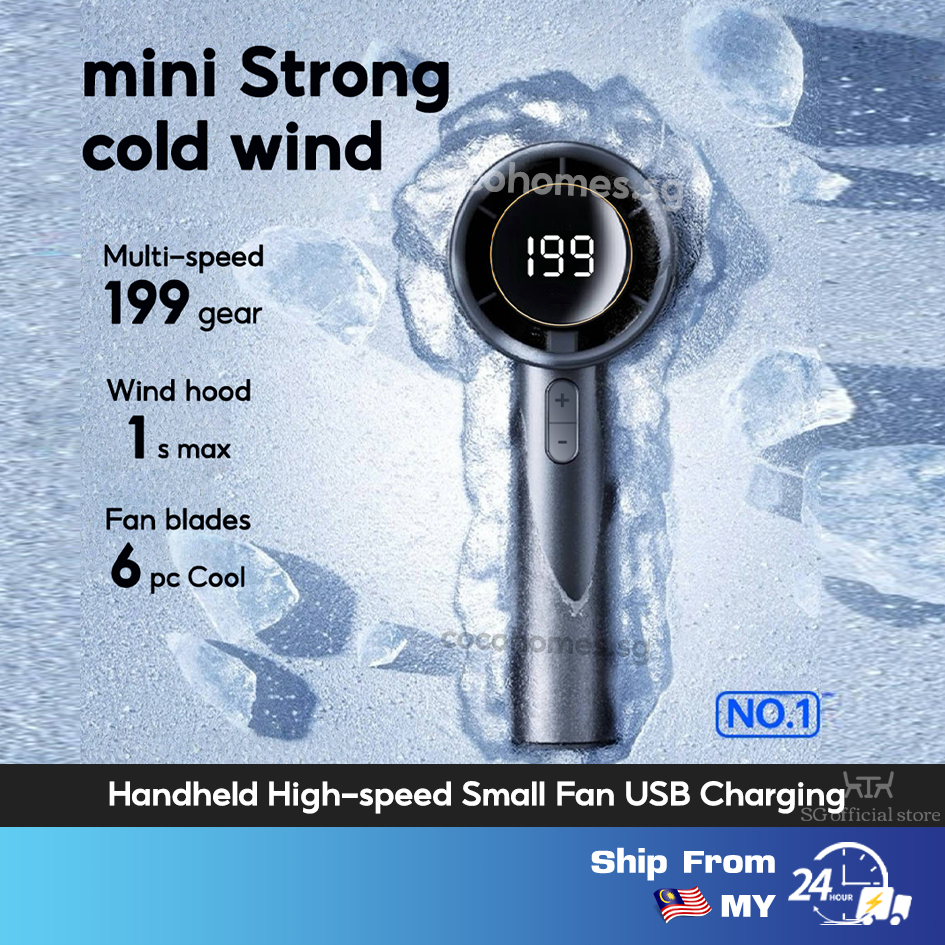 💯SG Ready Stock【199 Winds】2025 New Handheld High-speed Small Fan USB ...
