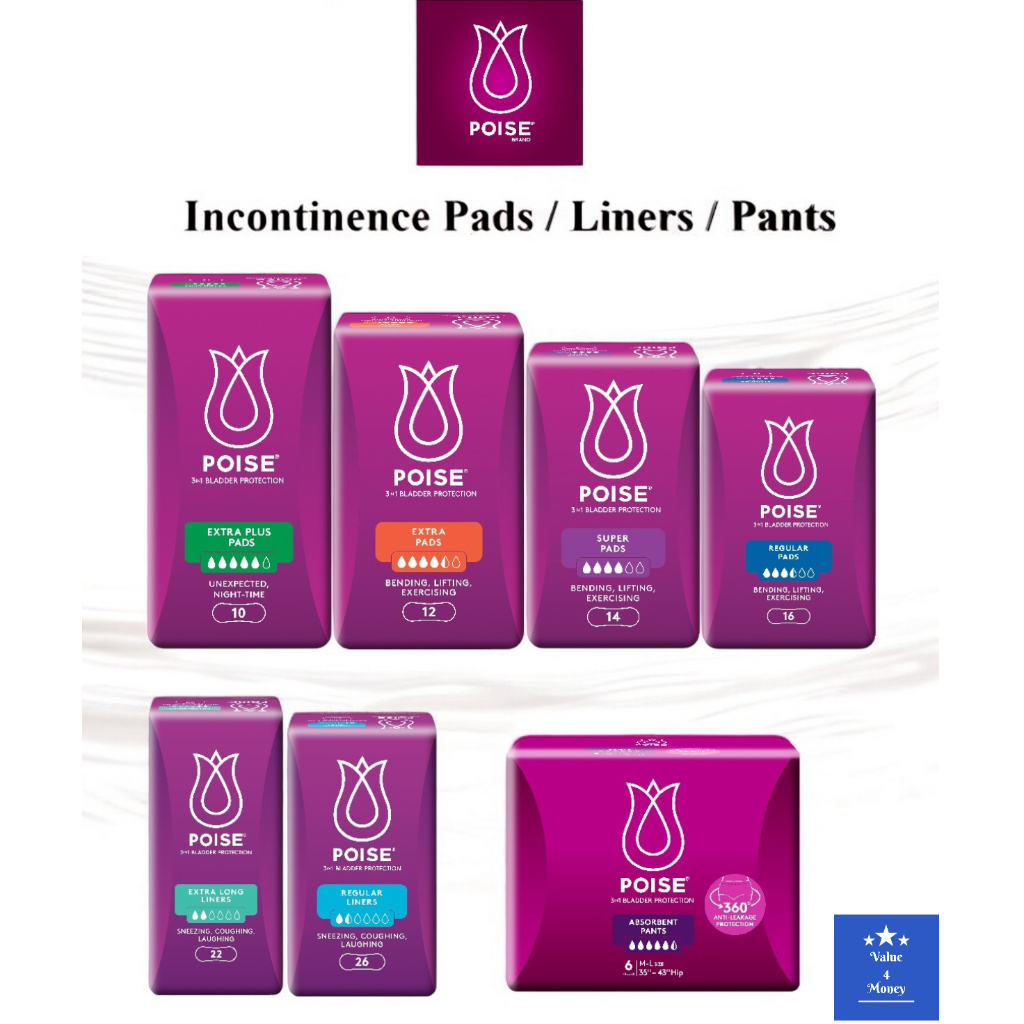 Poise Incontinence Pads and Liners / All Day Bladder Leakage Protection ...