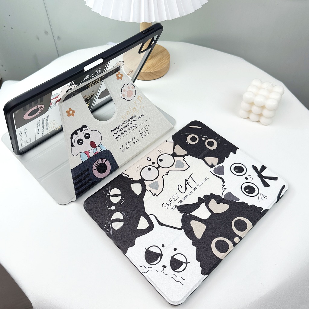 For IPad A16 2025 Air 11-M3(2025)Air 13-M3(2025) Case Black White Cat ...