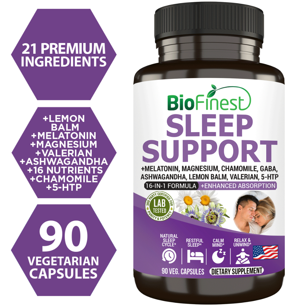 Biofinest Sleep Support Supplement - 16-in-1 Melatonin Ashwagandha ...