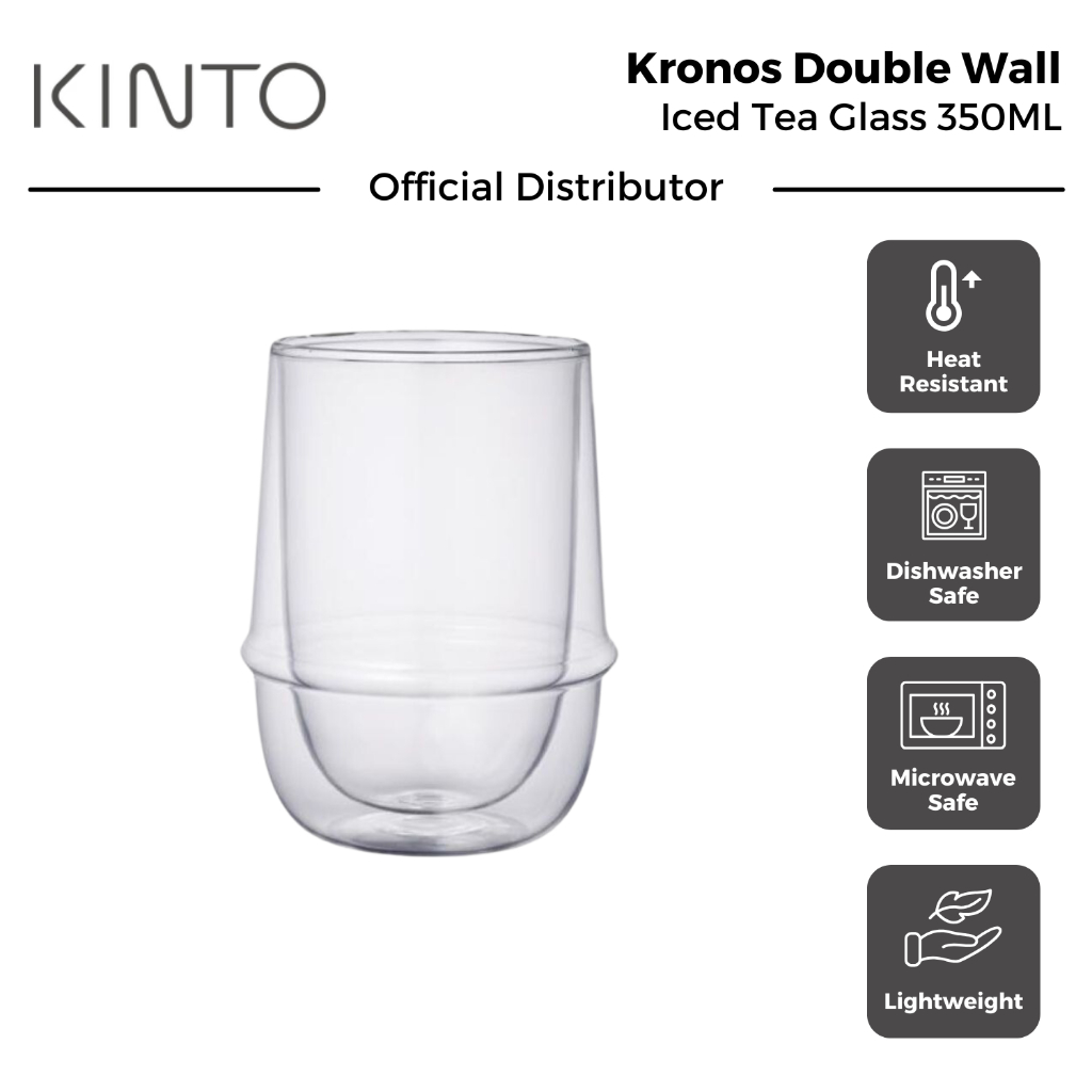 Kinto Kronos glazen dubbelwandige koffiekop