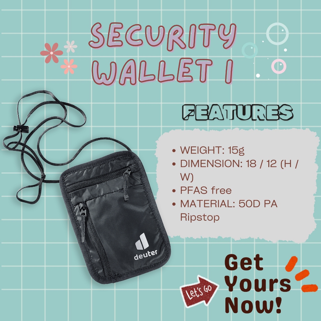 Compartimento Cremallera Seguridad Comprar Deuter Seguridad Wallet II Bolsa Para Hombro - Negro En HBS Bolsa Cuello Deporte Senderismo