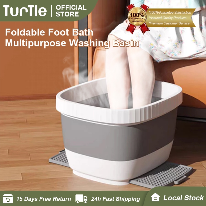 TURTLE Foldable Foot Bath Basin Foot Soaking Bucket Folding Pail Foot ...