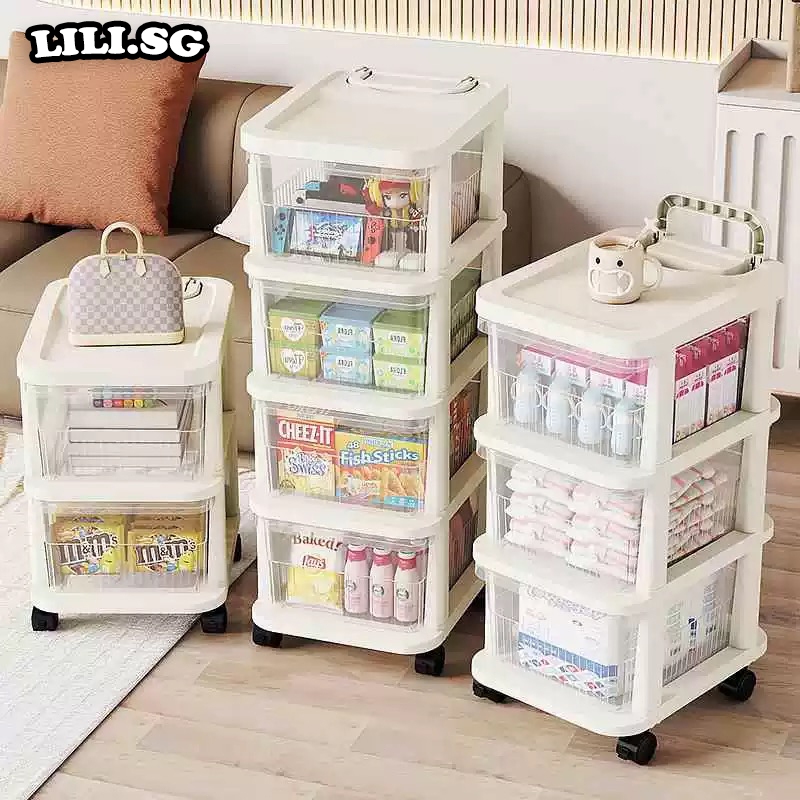 Movable storage trolley rack Multipurpose Storage Drawers Cabinet Space ...