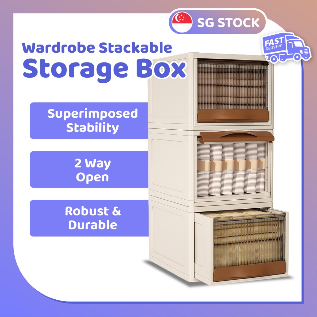 [SG STOCK] Wardrobe Stackable Storage Box - Space-Saving Organizer for ...