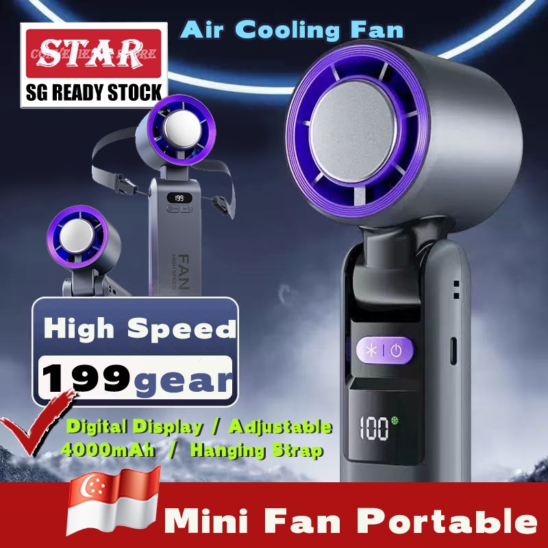 SG READY STOCK Foldable Handheld Fan High Speed Air Cooling Fan 199 ...