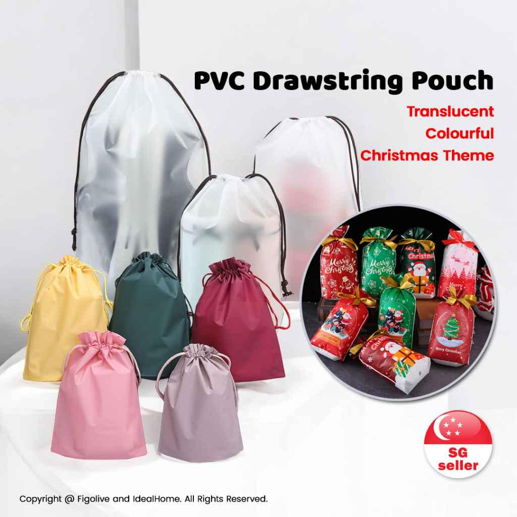SG Seller EVA Translucent Colorful Drawstring Pouch PVC Drawstring Bag Waterproof Pouch for Children Day Gift Shopee Singapore