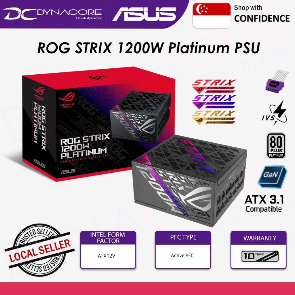 ASUS ROG STRIX 1200W 80+ Platinum ATX3 GaN MOSFET PSU (10Y) | Shopee ...