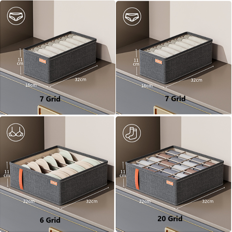 6/7/20 gird wardrobe drawer organiser Underwear organizer storage box ...