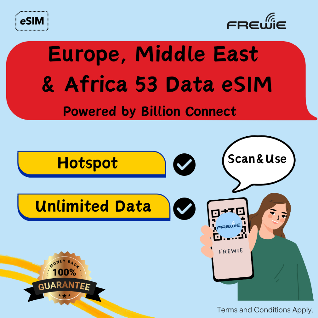 Europe, Middle East & Africa 53 eSIM Data Roaming | QR Code via Email ...