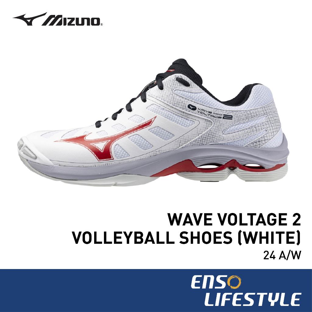 Mizuno Volleyball Shoe Wave Voltage 2 White Salsa Black 24AW Enso Lifestyle Shopee Singapore