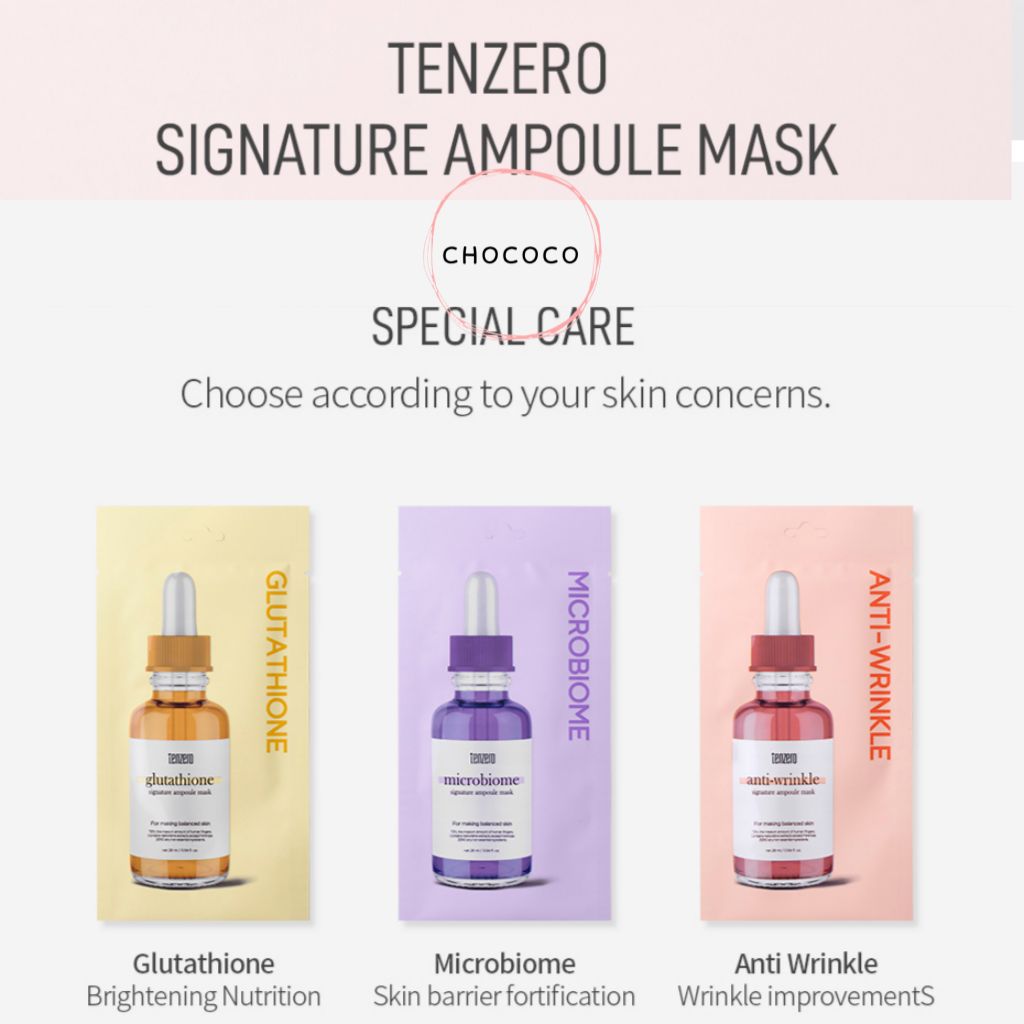 Korea]🇰🇷 SIGNATURE AMPOULE MASK PACK SHEET ANTI-WRINKLE MICROBIOME  GLUTATHIONE
