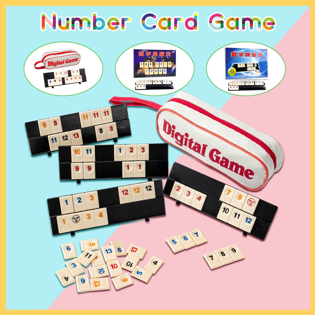 SG Rummy Game Mini Traveling Rummy Game Set with 106 Tokens 4 Holders ...