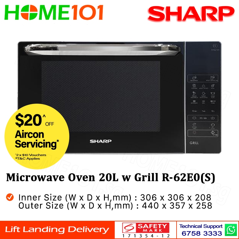 Sharp Microwave Oven 20L with Grill R-62E0(S) | Shopee Singapore